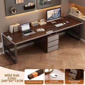 ZHUOHE | 2 Person Home Desk with Drawer