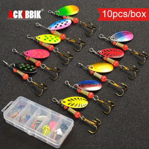Ackibbik 10pcs/box Metal Spoon Spinner Lure Set 3g/0.1oz Metal Spinner Fishing Lures Pesca Fishing Tackle Spinner Bait Spoonbait