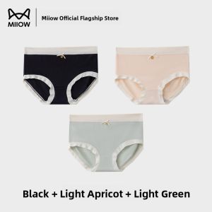 Miiow | Pure Cotton Seamless Underwear Modal Sporty Triangle Panties For Women Antibacterial Comfortable Mid Waist Briefs Everyday Wear