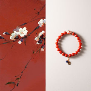 Original Design Natural Cantonese Material Handmade Red Coral Bracelet for Women New Chinese Style Fashion Jewelry Accessory