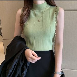 AMstore999  - veryn knit topp - Atasan Knit Korea - Tanktop - Terbaru - Leher turtleneck - Kekiniann