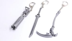 Game BLACK ROCK SHOOTER Keychain for Women Men DEAD MASTER Black Rock Cannon Pendants Keyring Backpack Accessories Gifts