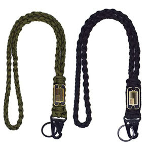 2-Pack Outdoor Umbrella Cord Necklace Phone Lanyard Eagle Beak Buckle Camping Mountaineering Carabiner Weaving Keychain Camera