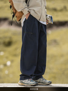 กางเกงขายาวทรงหลวมสไตล์ย้อนยุคสำหรับผู้ชาย ทรงตรง ทรงหลวม กางเกงขายาวทรงลำลอง กระเป๋า ฤดูใบไม้ร่วง ใหม่ กางเกงขายาวทรงลำลองสำหรับผู้ชาย