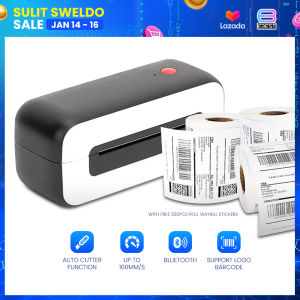 A6 Size Thermal Receipt Printer AM246S USB Inkless Portable Printer with 300pcs Roll Thermal Paper Label for Label Maker