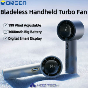 INOVAGEN Bladeless Handheld FanUsb Rechargeable Portable Turbo FanWith 199 Level Adjustable Strong Wind Cooler