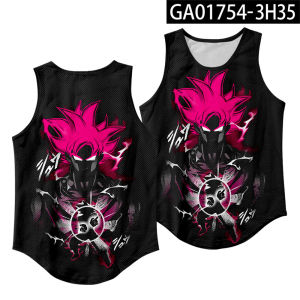 เสื้อยืดแขนกุดดราก้อนบอลโพลีเอสเตอร์สำหรับผู้ชายเสื้อกล้ามทรงหลวมแห้งเร็วสำหรับออกกำลังกายเสื้อตัวในใส่ไปชายหาดริมทะเลแบบบางสำหรับออกกำลังกาย