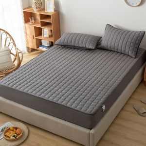 Waterproof Fitted Bedsheet Set Breathable Mattress Protector Cover Non-slip Mattress Cover Thicken B
