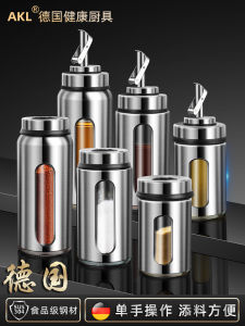 Modern Simplicity 304 Stainless Steel Oil Bottle Kitchen Home Use Soy Sauce Vinegar Seasoning Bottle Set Non-Drip for Commercial Restaurant