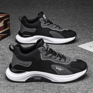 New 2024 Mens Soft Leather Sports Shoes Autumn Casual Work Safety Shoes Waterproof Trendy Dad Sneakers round Toe Low Heel