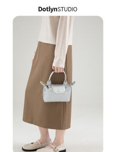Túi Đeo Chéo Hình Bao Bắp Cải Bạc Sang Trọng Dotlyn Túi Xách Thời Trang Cho Nữ Túi Đeo Vai Đơn Mềm Có Khóa Kéo