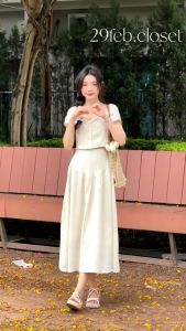 Sét Váy Nữ Dáng Dài Kèm Áo Croptop loại Freesize Thương hiệu Style Fashion Mã S2408