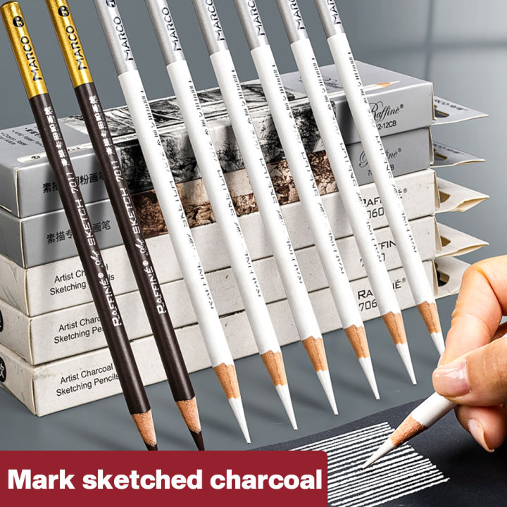 Hami White Charcoal Pencil Add Highlight Pencil Professional Sketch Drawing pen