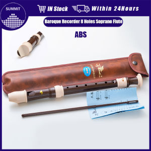 8 Holes Soprano Flute Set Baroque Recorder Musical Instrument with Cleaning Care Kit & Leather Case