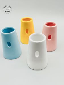 Hamster Ceramic Water Bottle Stand Base Anti-Flip Large Size Drinking Water Device PP Base Two-In-One Design Pet Supplies