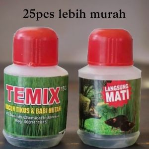 paket 25 pcs Temix racun tikus ampuh langsung mati bisa juga untuk babi hutan
