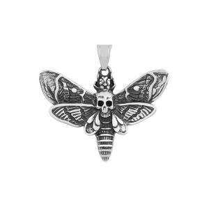 Vintage Thép Không Gỉ Đầu Lâu Bướm Đêm Mặt Dây Chuyền Vòng Cổ Punk Biker Đầu Chết Thiết Kế Hình Bướm Nam Thời Trang Dự Tiệc Món Quà Trang Sức