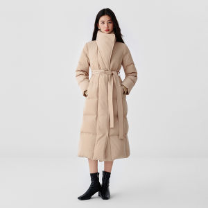 Koradior | Double Breasted Belted Long Over-Knee Down Jacket