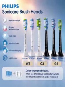 Philips | Philips HX2033 Toothbrush Replacement Head DuPont Color Changing Bristles for Oral Cleaning Suitable for HX3 HX6 HX9 Series