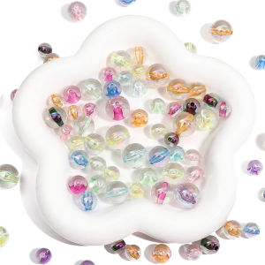 10-16มม. 10ชิ้น/ถุงอะคริลิคชุบน้ำแข็งลูกปัดทรงกลมใสสำหรับเครื่องประดับอัญมณีสร้อยคอ DIY สร้อยข้อมือ