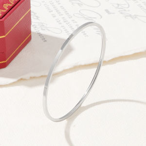 Ultra-Fine Glossy Bracelet Plated 18K Gilded Minimalist 2mm Simple Bracelet Titanium Steel Bracelet White Twin Non-Fading Cold Wind