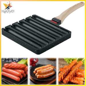 5 ช่อง DIY ข้าวโพดร้อนสุนัขเครื่องทำแม่พิมพ์สุนัขร้อนกระทะไส้กรอกกระทะร้อนสุนัขอบเครื่องมือนึ่งห้องครัวกลางแจ้งสำหรับอาหารเช้า