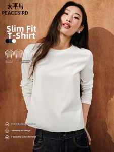 PEACEBIRD | Slim Fit Antibacterial Long Sleeve T-Shirt