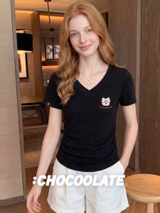 Retro Casual Slimming Polo Collar Womens T-Shirt