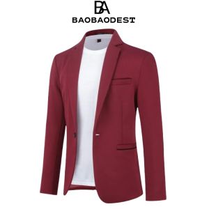 Mens Jacket Sporty Modern Stretch Blazer Men Slim Fit Leisure Jacket Business Suit Jacket