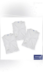 Socone Infant Baby Clothes for Newborn Cotton Quality White Sleeves Sando Tie Side Set of 3