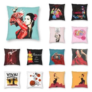 Flamenco Lola Flores Modern Throw Pillow Covers Living Room Decoration Spanish Dancer Pop Art Cushion Cover Pillowcase 40cm 16In