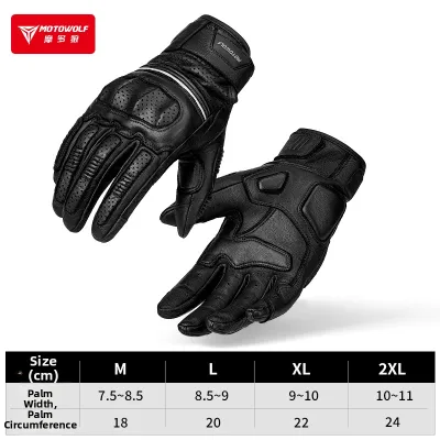 Motowolf | Retro Leather Protective Motorcycle Gloves for Men