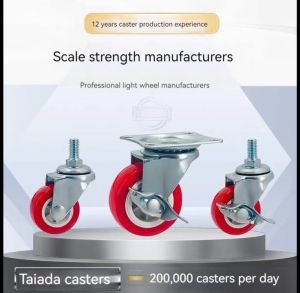 1 inch 1.5 inch 2inch Universal Swivel PP red caster wheel furniture wheel Silent push wheel castor