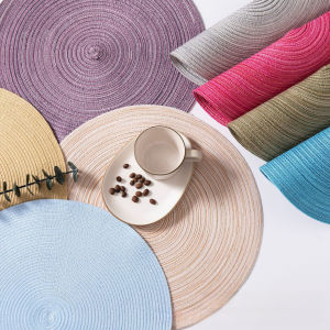 Vòng Sợi Cotton Placemat Chống Trơn Trượt Thân Thiện Với Môi Trường Bộ Đồ Ăn Cốc Uống Nước Coaster Món Ăn Thảm Phong Cách Cổ Điển Bàn Bếp Trang Trí