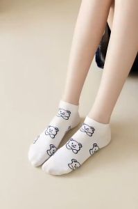 Murah Banget - Kaos Kaki Semata Kaki Import Murah / Ankle Socks / Kaos Kaki Fashion Ala Korea Warna Putih Biru Cute