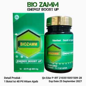 BIO ZAMM EaNERGY BOOSTER UP KEMASAN TERBARU 1 BOTOL ISI 40 PIL ORIGINAL MALAYSIA