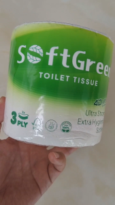 [60Rolls] SoftGreen 4D ARTO Embossed 140g/Roll 3-Ply 13200Sheets Toilet Paper | FSC Certified 100% Natural Premium Virgin Wood Pulp