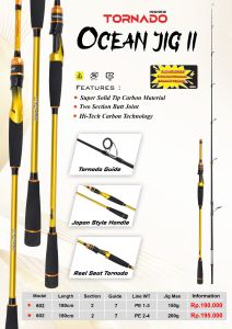 Joran Tornado Daito Jig & Ocean Jig II 180cm Solid Carbon