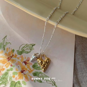 Sunny Zoo Free Poet Magma Color Collision Heart Necklace Simple Texture Sensation Minimalist Clavicle Chain Jewelry Accessory