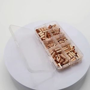 250Pcs Copper Tube GT Copper Connecting Pipe Wire Joint Small Copper Tube Terminal Cable Lug Bootlace Ferrule Kit