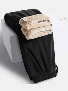 Quần Thể Thao Nam Ống Đứng Dày Lót Lông Cừu Mùa Thu Đông Quần Dài Thường Ngày Cho Nam Và Nữ Quần Nỉ