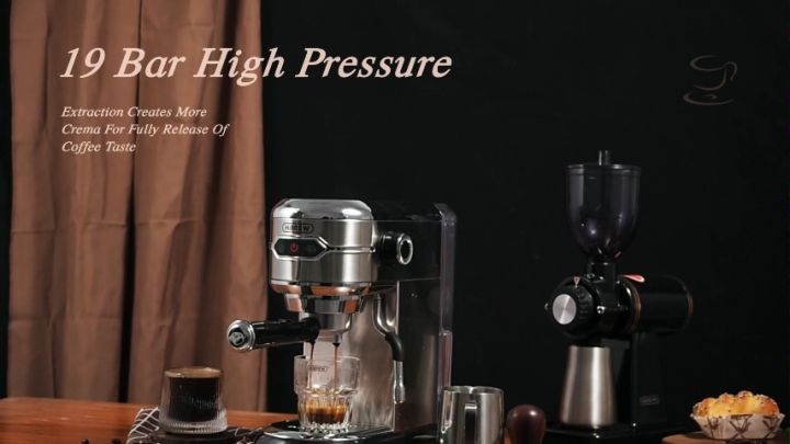 HiBREW Coffee Maker Cafetera 20 Bar High Pressure Extraction Semi Automatic Super Slim ESE POD& Powder Espresso Machine H11