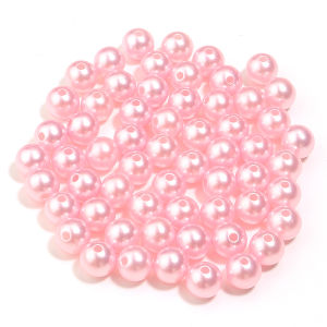 10-1000pcs/lot 3-20mm Pink ABS Imitation Pearl Beads Loose Spaced Round Beads For DIY Charms Bracelet Necklace Jewelry Wholesale