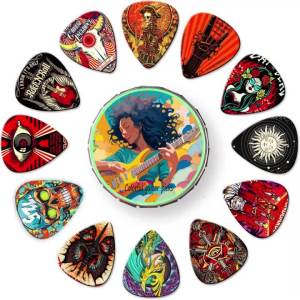 New 0.46/0.71/1.0Mm 12pcs/set Guitar Paddles Cartoon Couples Acoustic Guitar Picks Musical Instrument Accessories Pick Guitar
