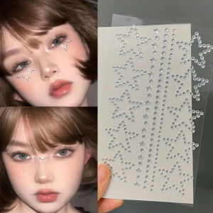 สติกเกอร์ติดพลอยเทียมรูปหัวใจโดราเอมอนด์สำหรับแต่งตาอัญมณีและพลอยเทียมมีกาวในตัวรูปดาวคริสตัล