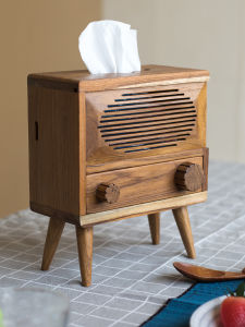 YILI | Luxury Wooden Tissue Box Radio Style
