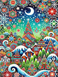 HUACAN Diamond Mosaic News 2027 Tree Christmas Landscape Diamond Painting Winter Snow Art Wall Decoration Picture Rhinestones