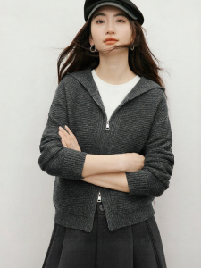 HOPESHOW | Hooded Drop-Shoulder New Winter Knit Sweater Coat