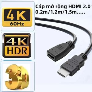 Cáp HDMI 4K Mở Rộng 2.0 Đầu Đực Sang Đầu Cái HDR 4K 60Hz Tốc Độ Cao Dùng Cho TV Màn Hình Máy Chiếu - 5m Có Lớp Bảo Vệ Bện