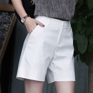 ESE·Y Yang Womens Straight Leg Short Pants High Waist Cotton Nylon Fiber Thin Style Commute Korean Version Summer 2025